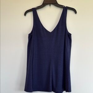 Frank Lyman Design Fitted Blue Sleeveless Tank Top